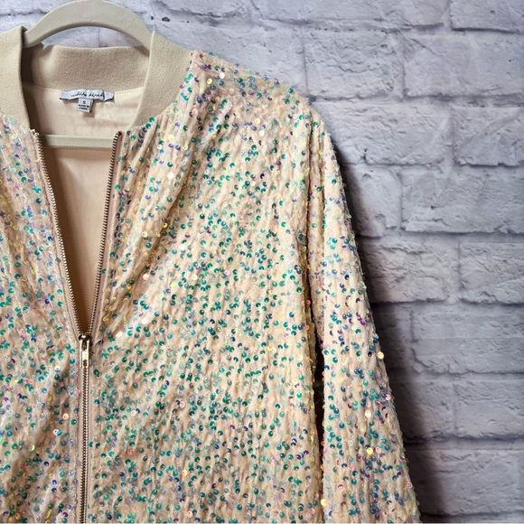 White Birch Glitter Bomb Bomber Jacket - Picture 4 of 10